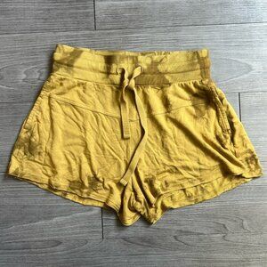 JoyLab Yellow Mustard Tie Dye Soft Drawstring Shorts Loungewear Size XS